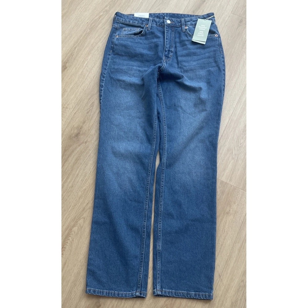 H&M Denim Jeans Women's 10 Vintage Straight Fit High‎ Waist Medium Wash